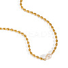 French Natural Freshwater Pearl Potato Stainless Steel Rice Beaded Necklaces for Women KT1786-5