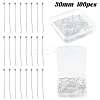 100Pcs 304 Stainless Steel Ball Head Pins STAS-YW0002-90-1