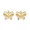 Brass Micro Pave Cubic Zirconia Pendants KK-N257-45G-1