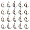 20Pcs 10 Styles Mixed Gemstone Chip Glass Bottle Pendants PALLOY-DC00006-1