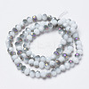 Electroplate Opaque Glass Beads Strands EGLA-A034-P8mm-F16-2