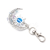 Synthetic Moonstone & Alloy Moon Sun Pendant Decorations HJEW-JM04647-5