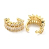 Brass Micro Pave Cubic Zirconia Cuff Earrings EJEW-C104-098G-2