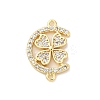 Brass Micro Pave Clear Cubic Zirconia Links Connector Charms LS-KK-K406-01C-G-1