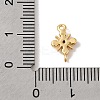 Brass Pave Clear Cubic Zirconia Snowflake Connector Charms KK-P340-61G-3