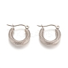 Tarnish Resistant 201 Stainless Steel Geometric Hoop Earrings STAS-D171-12C-P-1