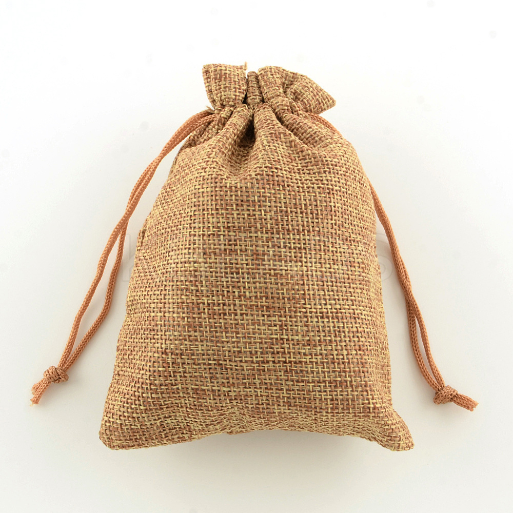 Wholesale Polyester Imitation Burlap Packing Pouches Drawstring Bags ...