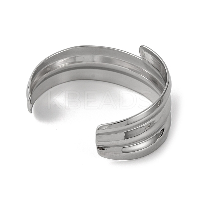 304 Stainless Steel Cuff Bangles for Women BJEW-B104-12P-1