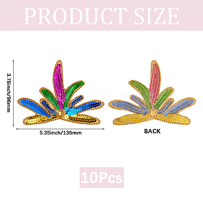 10Pcs Polyester Embroidery Ornament Accessories PATC-CY0001-31B-1
