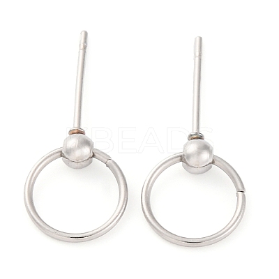 Anti-Tarnish 304 Stainless Steel Studs Earring Findings STAS-H226-08P-02-1