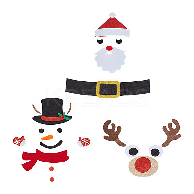 3Sets Christmas Theme Felt Cloth Cartoon Door Sticker Sets DIY-DR0001-67-1