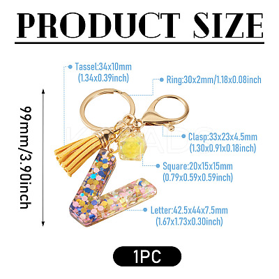 Alloy Resin Polygon Keychains KEYC-TADJ0002-03G-V-1