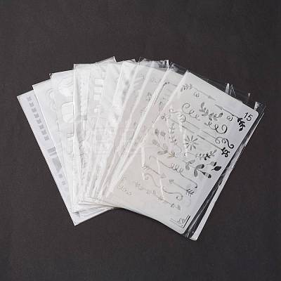 Plastic Reusable Drawing Painting Stencils Templates DIY-G027-F-M-1