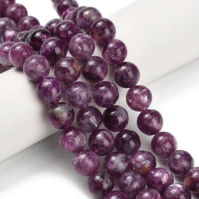 Natural Lepidolite Beads Strands G-L634-B01-8mm-1