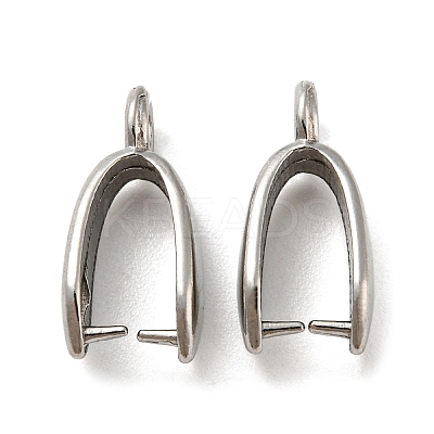 Non-Tarnish 304 Stainless Steel Pendant Pinch Bails STAS-Q310-05P-1