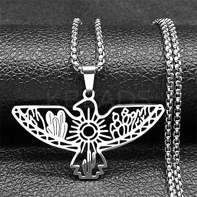 201 Stainless Steel Pendant Necklaces NJEW-C066-18P-1