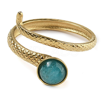 Natural Amazonite Finger Rings RJEW-U027-04G-05-1