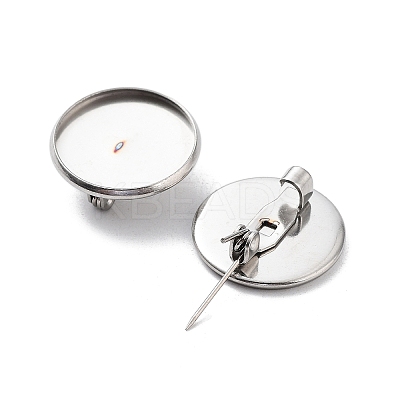 Non-Tarnish 304 Stainless Steel Brooch Base Settings FIND-D035-04B-P-1