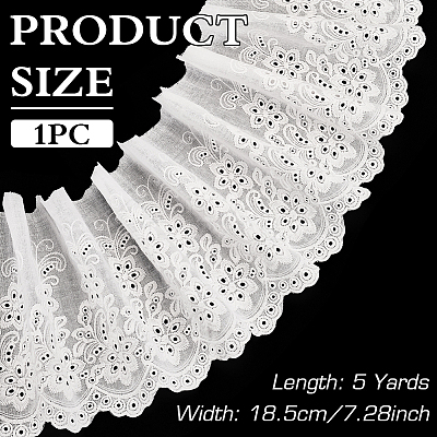 5 Yards Cotton Embroidery Flower Lace Trim OCOR-MA0001-30-1