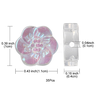 35Pcs Transparent Spray Painted Glass Beads GLAA-YW0001-73A-1