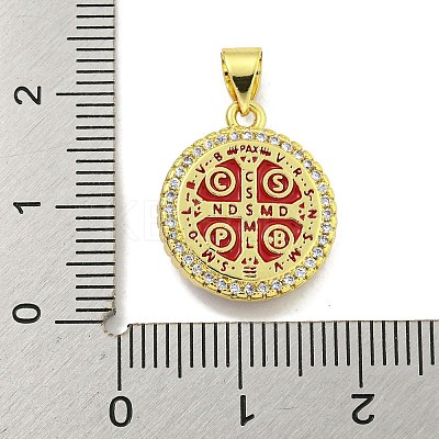 Rack Plating Brass Micro Pave Cubic Zirconia Pendants KK-B091-22G-05-1