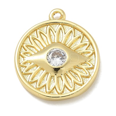 Rack Plating Brass Micro Pave Cubic Zirconia Pendants KK-L224-062G-01-1