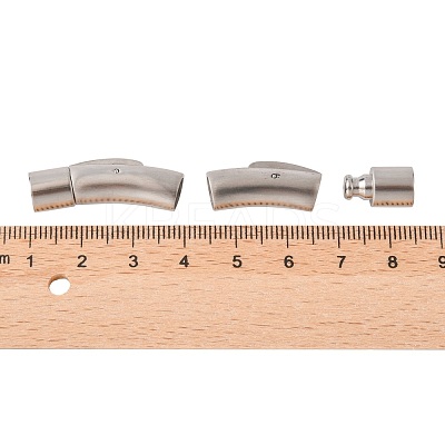 Tarnish Resistant Column 304 Stainless Steel Matte Bayonet Necklace Clasps X-STAS-I013-6mm-A-1