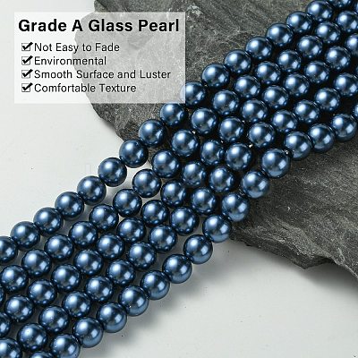 Eco-Friendly Grade A Glass Pearl Beads HY-J002-8mm-HX061-1