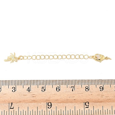 Brass Micro Pave Clear Cubic Zirconia Chain Extender KK-B148-10G-02-1