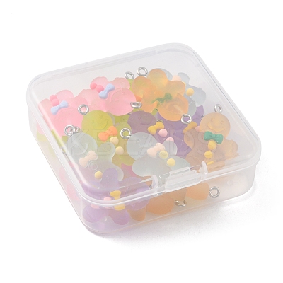20Pcs 5 Colors Christmas Transparent Resin Pendants RESI-FS0001-41-1