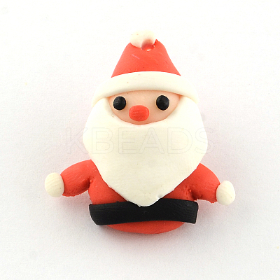 Handmade Christmas Santa Claus Polymer Clay Pendants CLAY-R060-33-1