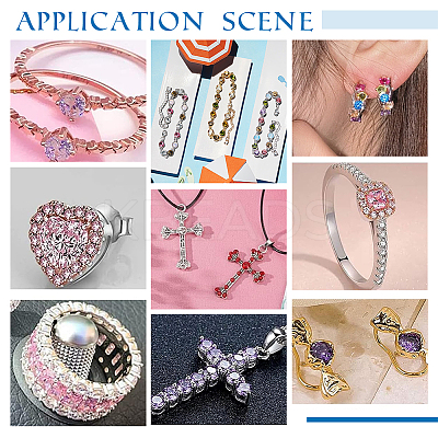 180Pcs 6 Colors Diamond Shape Grade A Cubic Zirconia Cabochons ZIRC-PH0001-43C-05-1