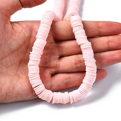 Flat Round Handmade Polymer Clay Beads CLAY-R067-10mm-27-1