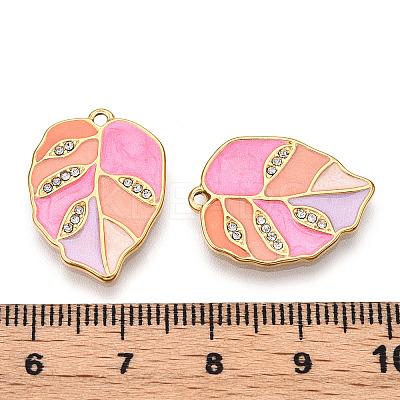 Real 18K Gold Plated 304 Stainless Steel Rhinestone Pendants STAS-A084-31G-04-1