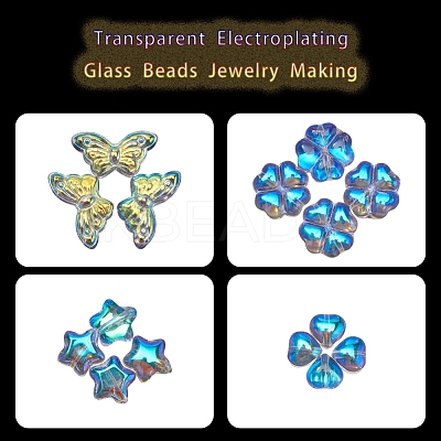 4 Style Electroplate Glass Beads GLAA-YW0001-28-1