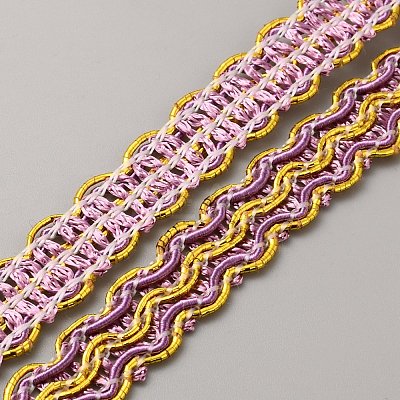 Polyester Wavy Lace Ribbon OCOR-WH0078-208-1