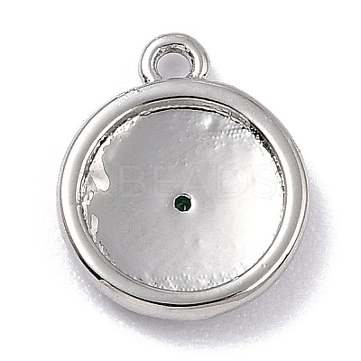 Brass Micro Pave Cubic Zirconia Charms ZIRC-I054-13P-03-1