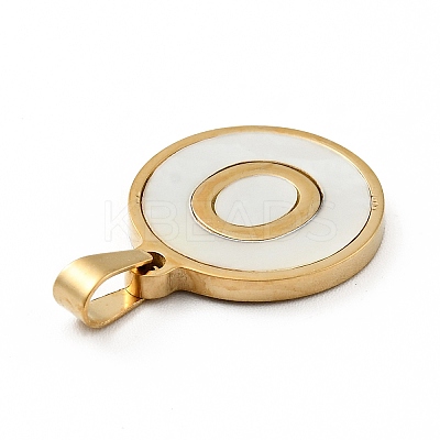 PVD Vacuum Plating 304 Stainless Steel with White Shell Pendants STAS-G268-01O-G-1