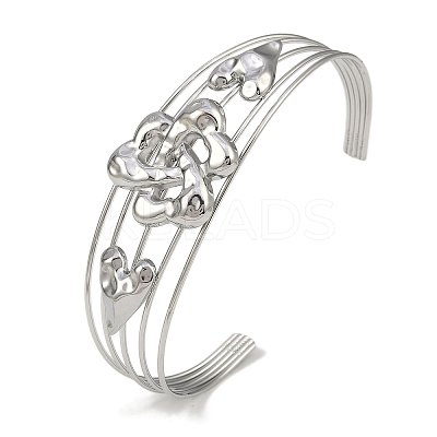 Non-Tarnish 304 Stainless Steel Hollow Open Cuff Bangles BJEW-Q348-03P-03-1