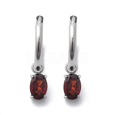 304 Stainless Steel Micro Pave Cubic Zirconia Hoop Earrings STAS-R004-07P-01-1