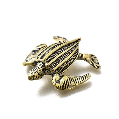 Brass Tortoise Figurine Statue for Living Room Table Home Decoration DJEW-Q008-02A-AB-1