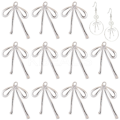 8 Pairs Brass Micro Pave Clear Cubic Zirconia Pendants KK-SC0006-23-1