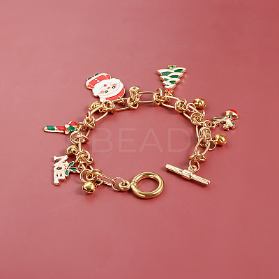 Christmas Alloy and Enamel Charm Bracelets FS-WG5D6F3-02-1