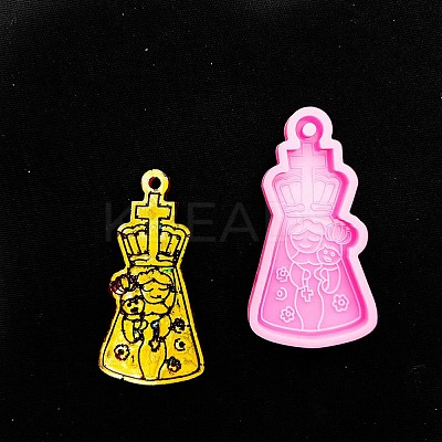 Mother's Day Mother Hug Baby Silicone Pendant Molds AJEW-M221-03B-1