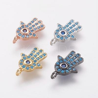 Brass Micro Pave Cubic Zirconia Charms ZIRC-G104-16-1