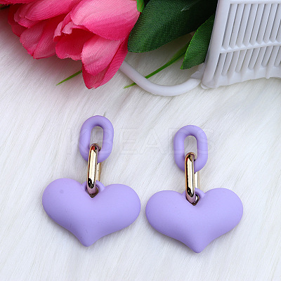 Heart Acrylic Dangle Stud Earrings FS-WG6C9EC-12-1