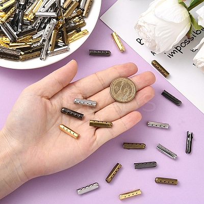 200Pcs 4 Colors Column Alloy Shoelace Buckle Connectors FIND-SP0004-68A-1