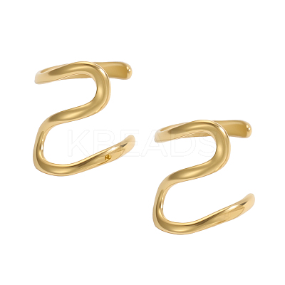 304 Stainless Steel Cuff Earrings STAS-OY011-49G-1