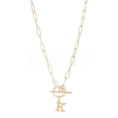 304 Stainless Steel Letter Pendant Necklaces NJEW-LP0001-52K-G-1