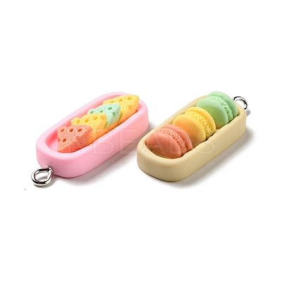 Oval Imitation Food Opaque Resin Pendants RESI-G043-C04-1
